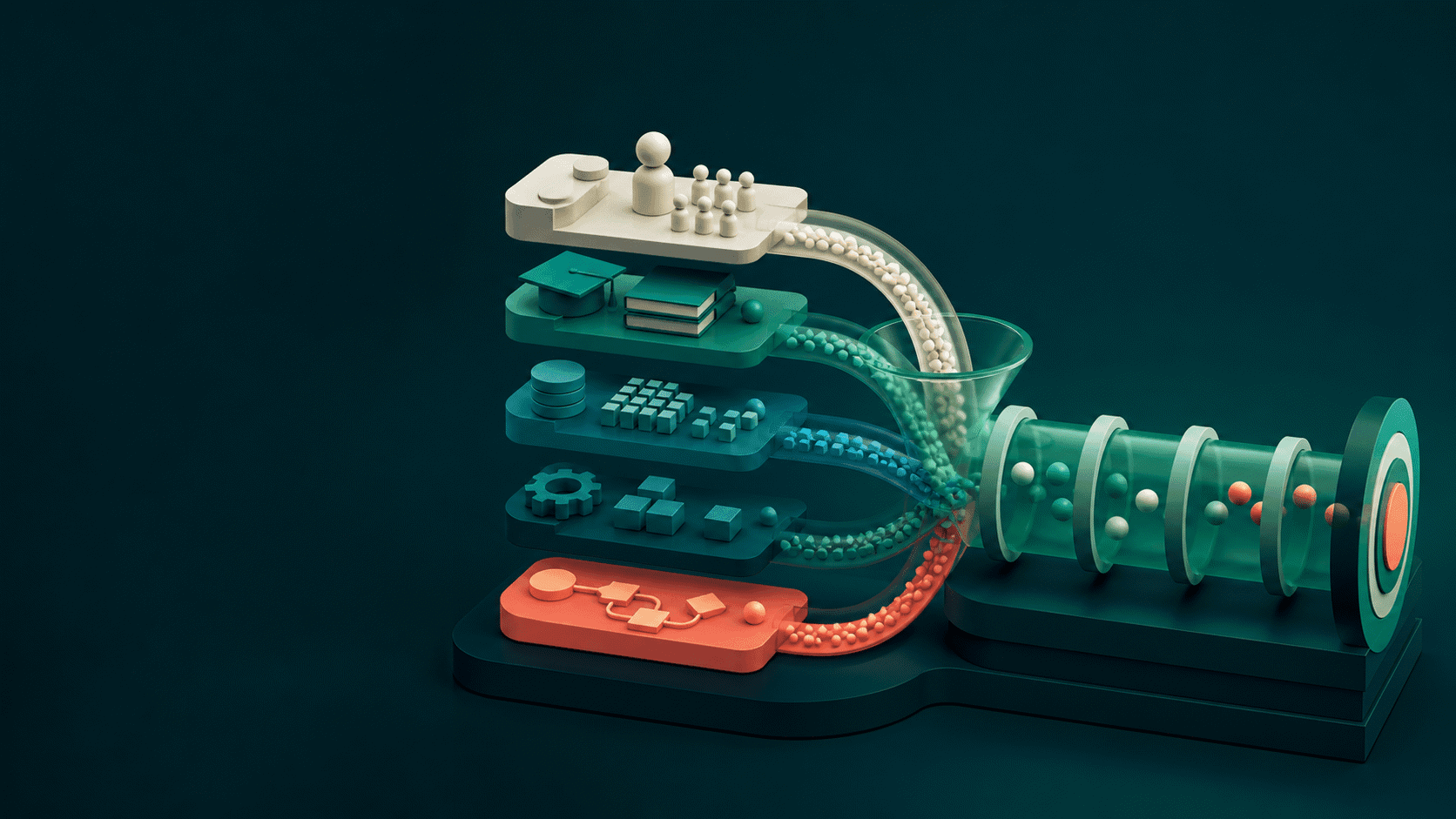 Ilustração de pipeline e inteligência comercial para estrutura de SDR